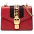 Borsa Red Gucci Mini Calfskin Web Sylvie Chain Satchel Rosso