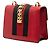 Borsa Red Gucci Mini Calfskin Web Sylvie Chain Satchel Rosso - vista 2