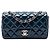 Bolsa Tiracolo Chanel Mini Rectangular Classic Patent Single Flap Azul