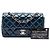 Bolsa Tiracolo Chanel Mini Rectangular Classic Patent Single Flap Azul - vista 7