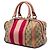 Borsa Boston Satchel Gucci Small GG Canvas Web Joy Beige - vista 2