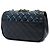 Borsa a tracolla Chanel Small CC Quilted Bicolor in pelle d'agnello intrecciata blu, patta Saddle - vista 2