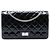 Borsa a tracolla Chanel Reissue 2.55 Double Flap 227 in vernice matelassé blu