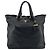 Prada Soft Calf Open Convertible Tote Satchel Schwarz