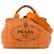 Prada Small Canvas Canapa Logo Tote Satchel Orange