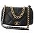 Borsa a tracolla Chanel 19 in pelle matelassé nera Nero