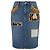 Jeremy Scott Saia de Denim Patchwork Azul Estampa de leopardo