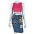 Jeremy Scott Saia de Denim Patchwork Azul Estampa de leopardo - vista 4