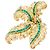 Spilla Chaumet "Panache", oro giallo, diamanti, smeraldi.