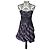 Bcbg Max Azria Kariertes trägerloses Kleid Schwarz Lila
