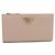 Saffiano Prada Bi-fold langes Portemonnaie Beige