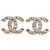 Pendientes Chanel B25P Rhinestone Coco Mark Dorado
