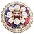 Broche redonda Chanel A15S em tweed e pérolas Gripoix com logo Coco Mark Dourado