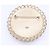 Broche redonda Chanel A15S em tweed e pérolas Gripoix com logo Coco Mark Dourado - vista 6