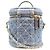 Borsa a spalla Chanel AS1336 in denim blu Wild Stitch - vista 3