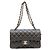 Borsa a tracolla Chanel A01113 in pelle d'agnello matelassé nera Nero