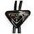 Prada Bolo-Tie-Loop-Halskette aus Lackleder mit Dreiecksplakette Schwarz - Ansicht 3