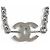 Chanel B25C ABE839 Coco Mark Strass-Kettenhalskette Silber - Ansicht 4