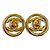 Chanel Vintage 97P Metal Coco Mark Runde Clip-Ohrringe Golden