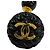 Chanel Vintage 94P Coco Mark Manschettenknöpfe aus mattem Lack Schwarz Golden - Ansicht 4