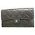 Cartera larga tri-fold Chanel negra Negro