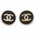 Orecchini a clip Chanel in oro e nero D'oro