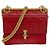 Bolsa de ombro mini em couro Fendi Kanai Vermelho