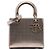 Autre Marque Dior Gold Medium Metallic Patent Microcannage Lady Dior D'oro