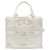 Dior Book Tote Small em tela bordada branca com estrelas douradas Branco