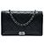 Chanel Boy Wallet On Chain aus schwarzem gestepptem Lammleder