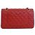 Chanel Red Medium Classic Lambskin Double Flap Rouge - vue 4