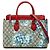 Borsa Satchel Gucci Beige GG Supreme Blooms Linea A