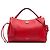 Mulberry Red Medium Grained Calfskin Iris Satchel Roja