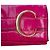 Tarjetero Chloé C de piel grabada efecto cocodrilo rosa - vista 5