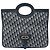 Autre Marque Clutch Dior Blue Oblique Canvas con patta Blu navy