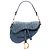 Autre Marque Borsa Saddle in denim blu ricamato Oblique Dior