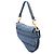 Autre Marque Borsa Saddle in denim blu ricamato Oblique Dior - vista 2