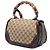 Borsa Gucci Medium GG Canvas New Bamboo Beige con manico in bambù - vista 2