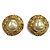 Orecchini a clip Chanel Gold CC placcati oro e perle finte D'oro