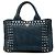 Borsa Satchel Prada Blue Small Denim Canapa Bijoux