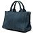 Borsa Satchel Prada Blue Small Denim Canapa Bijoux - vista 2