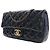 Chanel Blue Paris Salzburg Medium Patent and Goatskin CC Eyelet Flap Blu navy - vista 4