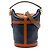 Bucket Saco Duffle Louis Vuitton em couro de bezerro azul e Monogram Reverse Azul marinho