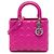Autre Marque Dior Pink Medium Lambskin Cannage Lady Dior Rosa