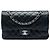 Chanel Black Medium Classic Lambskin Double Flap Preto