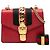 Borsa Gucci Red Mini Calfskin Web Sylvie Chain Satchel Rosso - vista 10