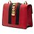 Borsa Gucci Red Mini Calfskin Web Sylvie Chain Satchel Rosso - vista 2