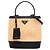 Bolsa Panier Paglia Prada Beige Medium com acabamento em Saffiano