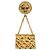 Spilla Chanel Gold CC placcata oro Quilted Flap Bag D'oro