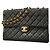 Borsa a tracolla Chanel in pelle d'agnello nera Nero